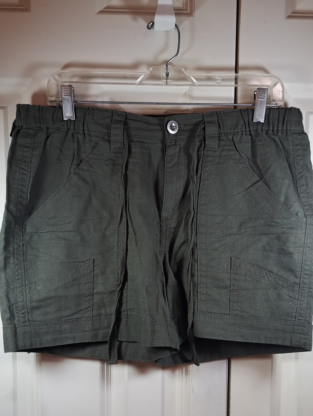 Cato Women's Olive Green Cargo Shorts with Drawstring